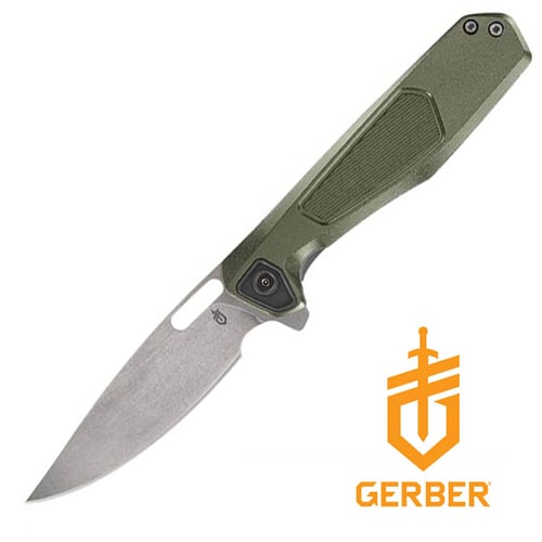 MiniSada 3.13 inch Satin Clip Point Plain Edge Sage Green Handle | 013658166851